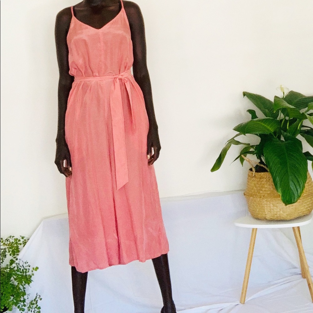 Pink silky jumpsuit